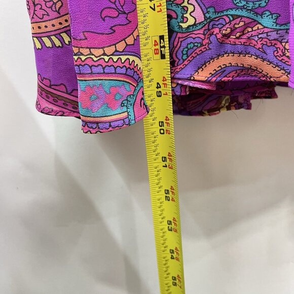 Jones New York Midi Dress Fit & Flare Patchwork Sleeveless Paisley Purple 14 - Picture 8 of 8